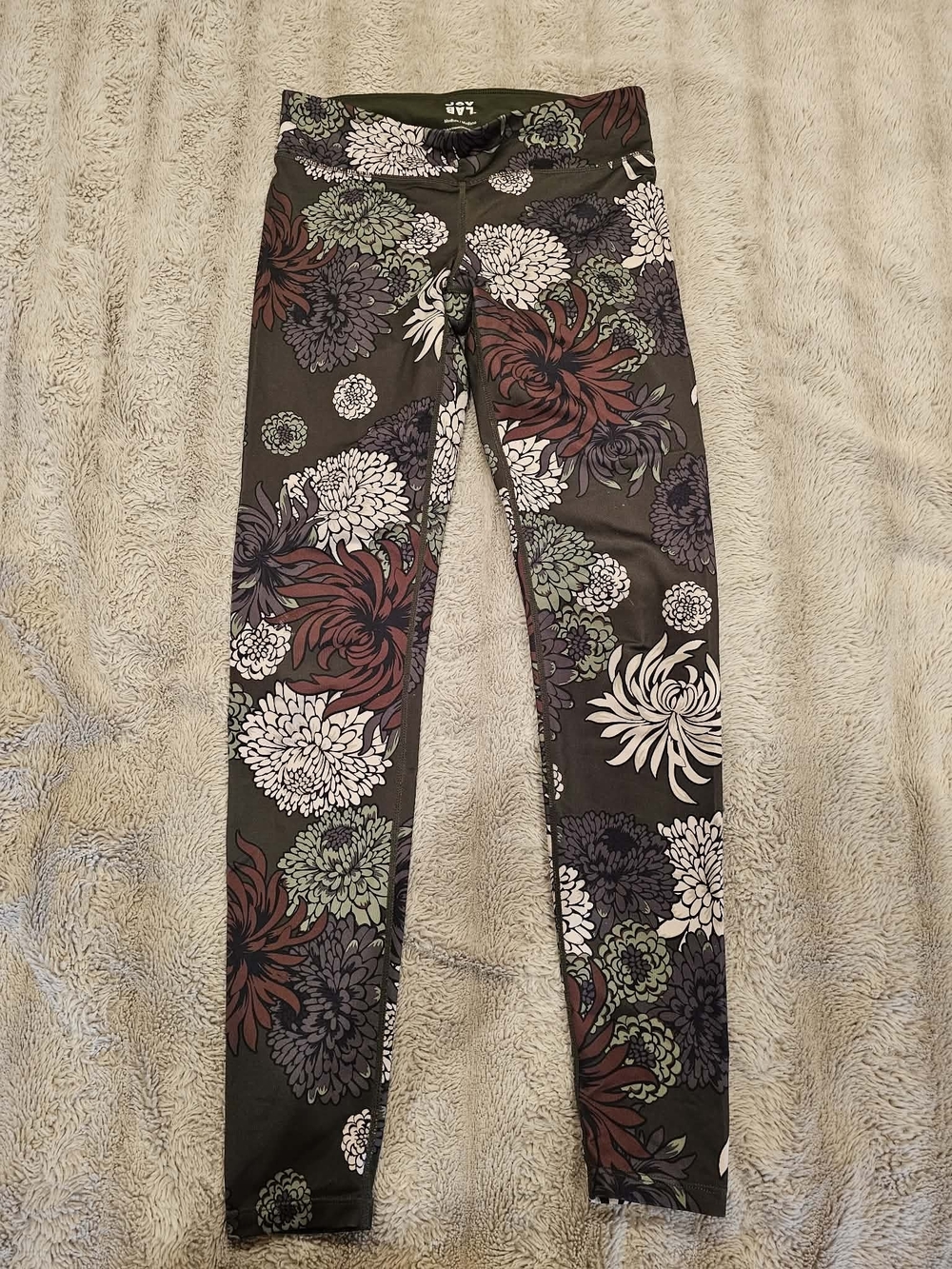 JoyLab Olive Floral Stretch Leggings